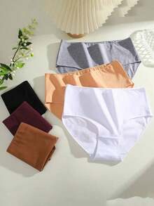 8PCS Women's Multi-Color Cotton Comfortable Breathable High-Slit  Briefs, Plus Size Women's Underwear S-XXL - Nhiều màu - Xem 10