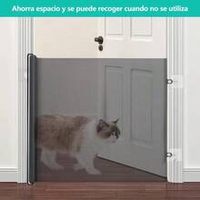 Puerta De  Retráctil Para Bebés Expandible 78x130cm - Negro014 - Ver 5