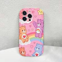 Ositos Cariñositos rosas con corazones y nubes arcoíris. Esta elegante funda es compatible con Samsung, Apple, VIVO, OPPO, , Transsion, ,  y Honor. Fabricada en silicona TPU, ofrece protección contra golpes y caídas, además de una sensación superior. Es un regalo ideal para familiares, amigos y seres queridos, y una opción perfecta para San Valentín y Año Nuevo. - transparente - Ver 2