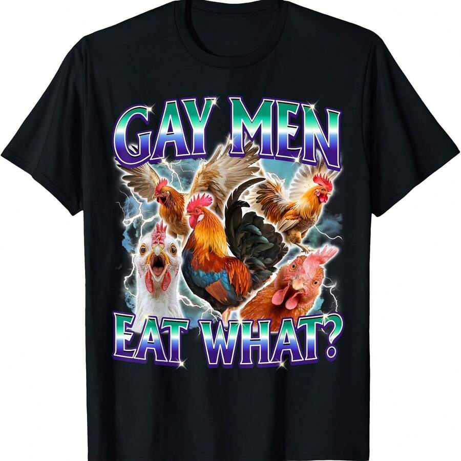 Camiseta Drtida De Pollo Gay - LGBTQ Humor Pride Ally Idea De Regalo - 黑色 - 查看 1