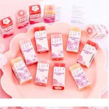 قطعتان من الممحاة العشوائية، مناسبة للطلاب، إبداعية وجميلة، رائعة لتصحيح الأخطاء. عنصر قرطاسية رقيق، مقاوم للماء، سريع التجفيف، مقاوم للبقع، كتابة سلسة وقبضة مريحة، متين، قابل للتطبيق في الفن الإبداعي، الكتابة، لوازم العودة إلى المدرسة، المكتب - أسلوب زهر الكرز - مشاهدة 6