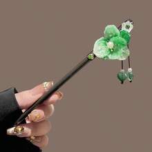 1个复古流苏发夹，精致木质发饰，新款中式旗袍汉服发饰，发髻延长夹，发夹，发型发夹，头部饰品，女士发饰 - 多色D - 查看 16