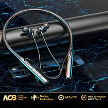 1个磁吸式按键控制柔软硅胶颈带HiFi立体声无线耳机，时尚无线音乐耳机，播放时间长达600小时 - 彩色 - 查看 1