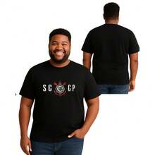 Camiseta Corinthians SCCP Camiseta Masculina Blusa Masculina 100% algodão - Preto - Visão 2
