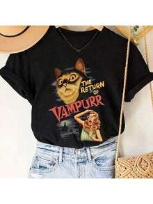 Camiseta Unissex Algodão the return of vampurr t-shirt camisa - Preto - Visão 1