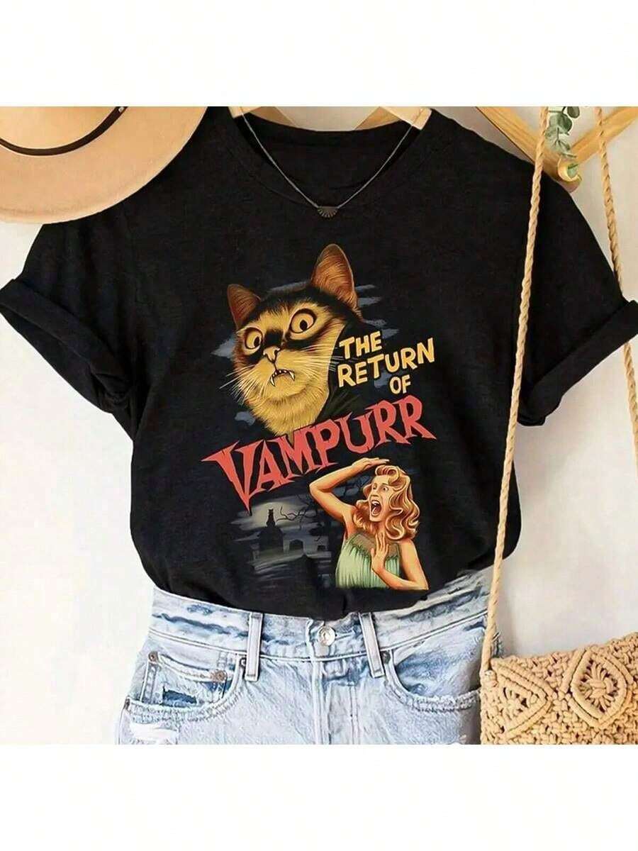 Camiseta Unissex Algodão the return of vampurr t-shirt camisa - Preto - Visão 1