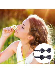 4pcs Elegant Hair Clips, Black Crystal Rhinestone Barrettes, Suitable For Daily Wear, All Seasons, Claw Clips, Hair Slide - Black - View 6