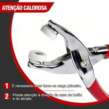 Alicate De Botões Fixador Prensa Manual Ferramenta,kit 100 Peças Para Roupas/Acessórios Sem Costura - Alicate Aplicador com 100 Botões - Visão 6