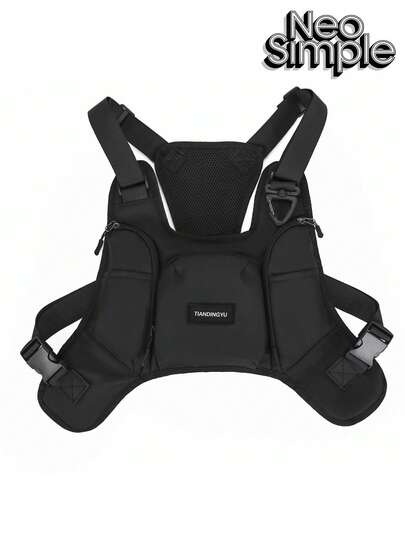 TIANDINGYU Bolsa de pecho con tirantes de moda para hombres, bolsa funcional de estilo urbano, bolsa táctica multifuncional, bolsa de pecho, mochila para herramientas de trabajo, bolsa funcional de viaje y exterior, regalo para vacaciones, puede contener botella de agua, teléfono, múltiples bolsillos, durable, correa para el hombro ajustable