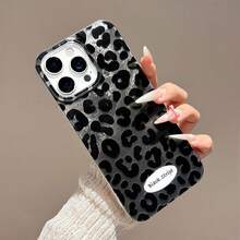 1个印花箔面纹理手机壳 - 兼容 17 Air 16 15 14 13 12 11 Pro Max Plus，简约时尚，夸张奢华风格 - 黑色 - 查看 1