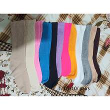 1/10 Pairs Women's Assorted Color Crew Socks, Versatile Daily Wear, Soft, Breathable, Thick, Comfortable For Men And Women - Multicolor - View 14