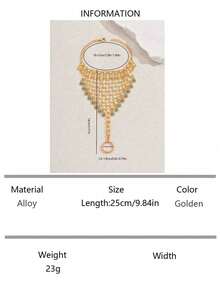 1pc Vintage Bohemian Style Geometric Tassel Adjustable Finger Ring Bracelet, Suitable For Women Performance, Party, Gathering - Multicolor - View 14