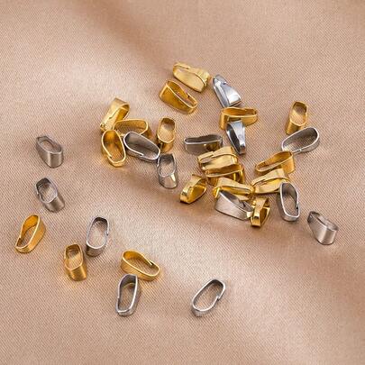 50 piezas de anillos conectores de acero inoxidable con forma de lágrima, adecuados para materiales de joyería DIY