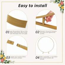 2M Round Hoop Balloon Arch Backdrop Flower Gold Display Stand Frame Wedding Hot - Gold - View 3