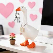 Premium Desk Goose Statue-Resin Desktop Goose With Magnetic Beak Used Storage,I Nteresting Office Table Goose Decoration, Suitable Bathroom, Kitchen,Dormitory, Garden Decoration - 1 - 查看 11