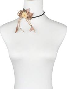 MARLIWOO 1件装时尚玫瑰花项链，简约精致颈链，女士日常佩戴 - 彩色 - 查看 3