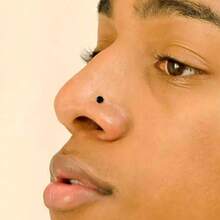 2 piezas Anillos nasales de vidrio Pyrex transparente de 16G y 18G en forma de L, kits de retención para estiramiento, con pendientes planos nuevos para joyería corporal - 2100 - Ver 2