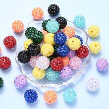 4Amazonia 5/10/20pcs Shiny Rhinestone Beads, 16mm Laurel Ball Shaped Pearls, Y2K Style Fashion Beads Suitable For Pens, Bracelets, Jewelry Making, Decorations, Crafts, Elegant Jewelry, High Quality Smooth Surface Beads - Multicolor - View 9