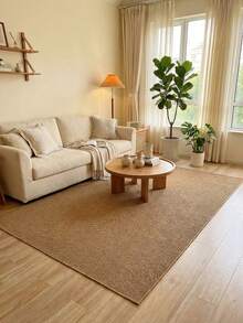 Alfombra de área de textura de lino sintético de color camello, adecuada para pisos de madera dura en la entrada, lavandería, pasillo, dormitorio, cocina, sala de estar y comedor, tapete grande - decoración del hogar de temporada, lavable a máquina antideslizante, excelente para alfombra de pasillo, alfombra de dormitorio, alfombra de cocina, alfombra de mesita de noche, alfombra de sala de estar, decoración del hogar, decoración de cocina, decoración de sala de estar - Camel - Ver 2
