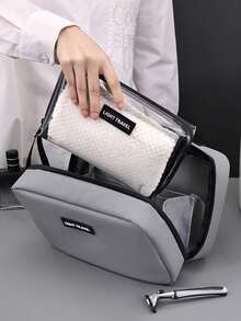 Large Capacity Multi-Functional Wet & Dry Separation Travel Toiletry Bag, Portable Organizer Tote Cosmetic Bag - Multicolor - View 5