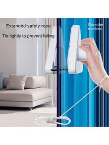Double-Sided Magnetic High-Rise Building Glass Cleaning Tool, Strong Magnet Design, Suitable For Living Room, Bedroom, Bathroom, Can Clean Indoor And Outdoor Glass - White - View 4