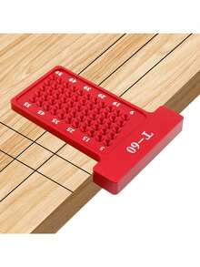 Vleant T型尺 T-60 测量工具 – 木工划线器和划线规，铝合金孔规木工标记工具（红色） - T型 - 查看 7