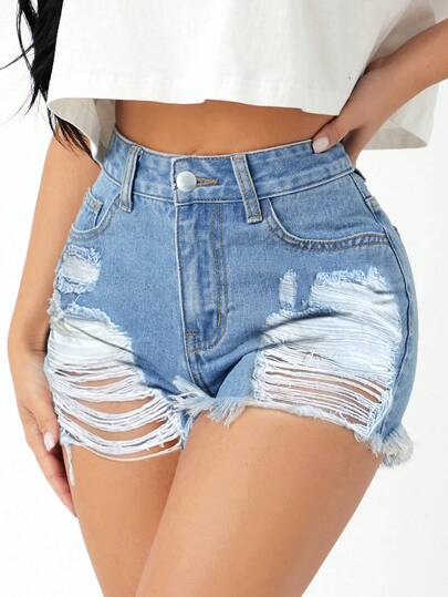 千禧新风尚，夏季最新款破洞独特牛仔裤，完美适用于音乐会、旅行、日常通勤、海滩，打造优雅性感造型。