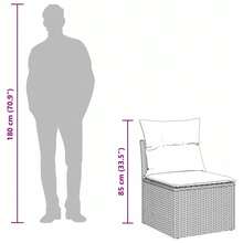 vidaXL 3-teiliges Sofa-Set mit Kissen, beige und grau, Polyratten - Beige - Übersicht 10