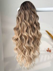 18 Inch Ombre Brown Wavy Heat-Resistant Synthetic Fiber Ponytail Hair Extension, Suitable For Women's Party And Daily Use - Brown Ombre - View 6