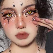 3D Contact Lens Case Kit, Portable Travel Accessory For Daily Outdoor Use, Festive Gift,Halloween Cosplay Exclusive, Costume Party, For Daily Life, Parties, Concerts, Christmas And New Year Makeup - 棕色 - 查看 3