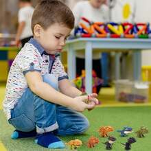 5件套可动嘴恐龙玩具 - 恐龙收藏手指偶，迷你灵活恐龙手偶，适合3岁以上儿童的收藏玩具，互动玩具 - 万圣节/圣诞节/感恩节/复活节/生日/节日/愚人节礼物 - 彩色 - 查看 8