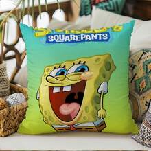 SpongeBob SquarePants 1/4 件装海绵图案方形抱枕套 - 现代汽车装饰，拉链设计，100% 涤纶，四季皆宜的家居装饰靠垫套 - 适用于客厅、卧室、办公室 - 送给汽车爱好者的完美礼物（抱枕套） - A - 查看 5