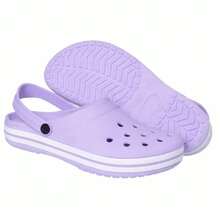 Adult Women's And Men's Lightweight And Comfortable Sandals For Girls And Boys, Simple Beach Casual Sandals With Openwork Fabric, Beach Babouche, Holiday, School, Home, Outdoors - Màu hoa tử đinh hương/Hoa tử đinh hương - Xem 2