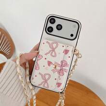 1个优雅图案PU皮革卡包钱包式手机壳,兼容苹果17、16、16e、15、14 Plus、13、12、11 Pro Max,全方位保护套 - 蝴蝶結 29 - 查看 2