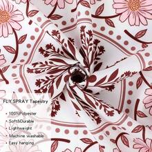 Tapiz de mandala esttico, bohemio para colgar en la pared, tapices de medalln floral rosa, arte de pared bohemio, decoracin hippie para recmara, sala de estar, recmara - 152,4L x 132,1H cm + Tapiz Boho Blanco - Ver 5