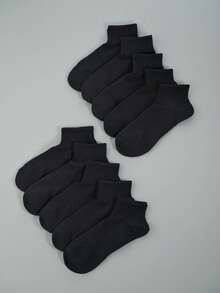 1/5/10双装男士纯棉基础款船袜，运动版型 - 彩色 - 查看 19