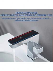 Torneira Misturador Monocomando Banheiro Inteligência Led - Prateado - Brilhante - Falar - Visão 5