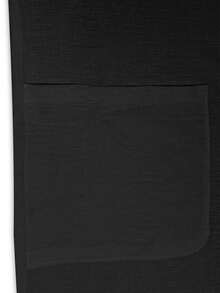 Combinaison élégante et décontractée pour femme grande taille, couleur unie noire, col V, boutonnage simple devant, poches et nœud devant, pour l'été - Noir - Voir 7