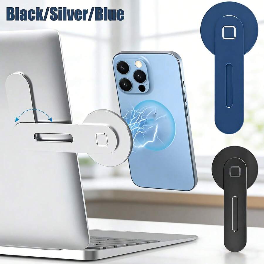 1 Paquete de Soporte Ajustable para Portátil y Soporte Magnético para Teléfono, Clip Lateral Delgado para Monitor Compatible con iPhone y Todos los Teléfonos, Soporte Portátil y Plegable para Expansión de Computadora, Soporte Ergonómico y Ahorrador de Espacio para Portátil y Teléfono