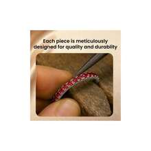 Stackable Eternity Ring For Women |Gold Plated – Ruby, Blue Sapphire, Simulated Diamond, Pink Sapphire, Emerald| Wedding Band |Hypoallergenic Rings| Labradorite Ring | Birthstone Gift Jewelry For Her - 紅寶石(白金) - 查看 7