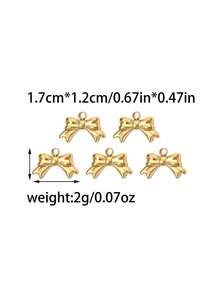 3pcs/Pack 304 Stainless Steel Bow Tie Pendant Accessories, Cute DIY Earrings, Bracelets, Necklaces - Bow Accessories - View 4