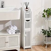 Senmeo Compact PVC Bathroom Storage Rack, Durable Multi-Functional Unit With Tissue Holder For Small Spaces – Sturdy Construction, Great For New Year Home Organization - 白色 - 查看 1