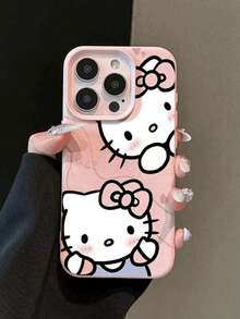 SANRIO Ốp lưng điện thoại hình mèo dễ thương lấy cảm hứng từ mèo cho iPhone 17 Pro Max/15/16 Pro/14/13/12, chất liệu giả da mềm mại, kiểu dáng nữ tính. - Hồng - Xem 1