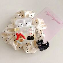 卡通小屋和猫咪图案耳机保护套，透明清爽耳机套，耳机防摔壳，兼容苹果蓝牙耳机保护套 - 無色 - 查看 2