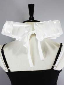 DA FEN QI MI MA 1pc White Pleated Fake Collar, Medieval Art Retro Multipurpose Fake Collar Accessory For Costumes And Stage Props - White - View 8