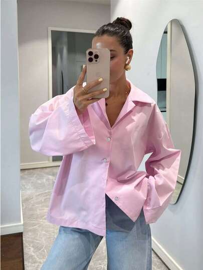 Pink Cardigan Sweater, Long Sleeve, Vintage Fashion, Casual Elegant, Suitable For Autumn/Winter, Christmas, New Year And Various Occasions