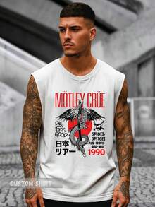 Regata Cavada Oversized Motleyy Crue Banda De Rock Clássico Anos 80 Metal - Branco - Visão 2