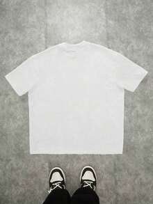 Manfinity Herr Rund Halsad Bokstavstryck Avslappnad Mångsidig Vardagskläder Kortärmad T-shirt Sommarkläder - Vitt - Visa 4