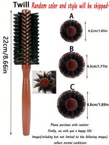1支尼龙卷发棒，沙龙造型滚轮梳，家用圆梳，女士美发造型梳，直发卷发两用 - 彩色 - 查看 10