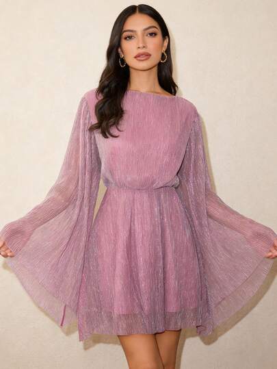 1pc Elegant Modern Filipiniana Attire Dress, Women Long Sleeve Dress Suitable For Party, Date, Vacation, Spring/Summer